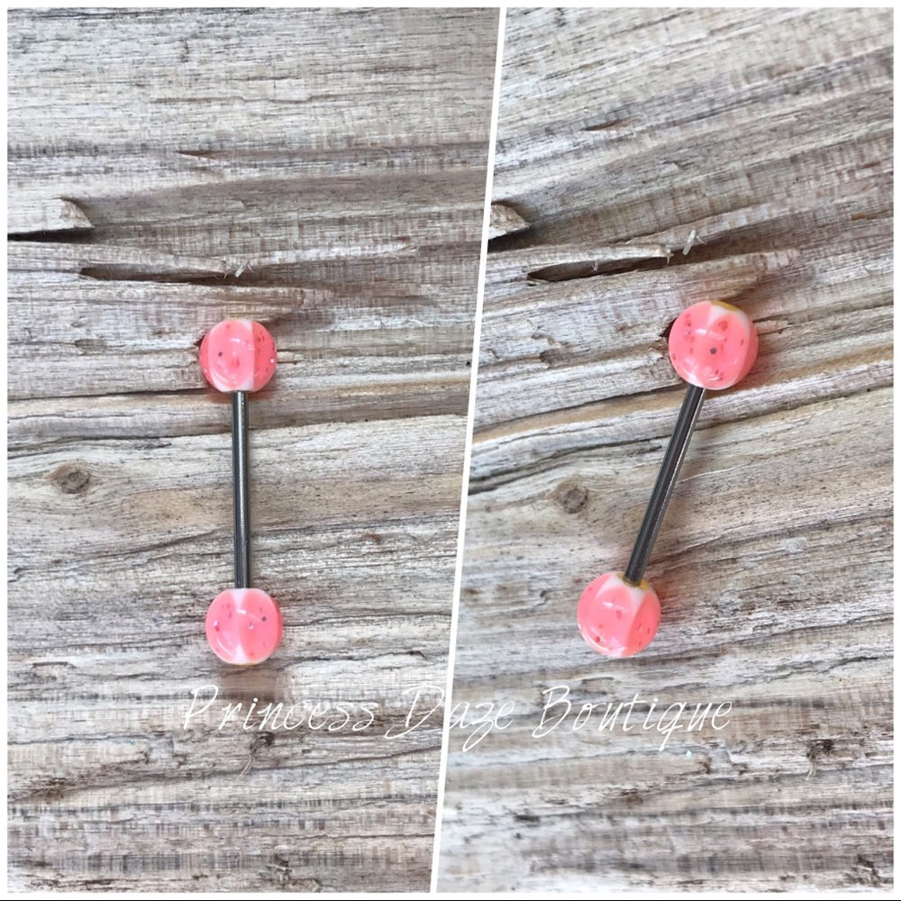 Pink‎ Star Tongue Ring